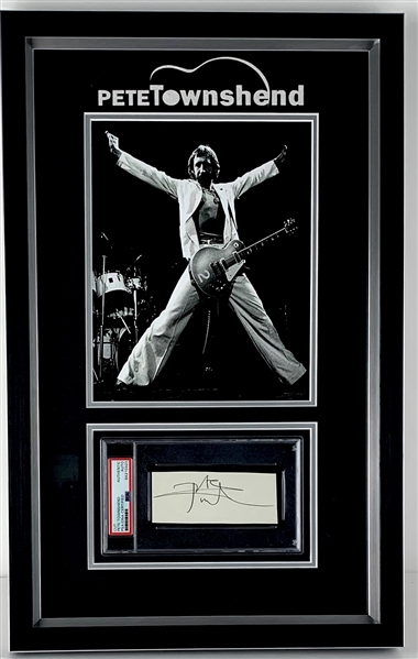 The Who: Pete Townshend Signed Encapsulated Cut in Custom Framed Display (PSA/DNA Encapsulated)