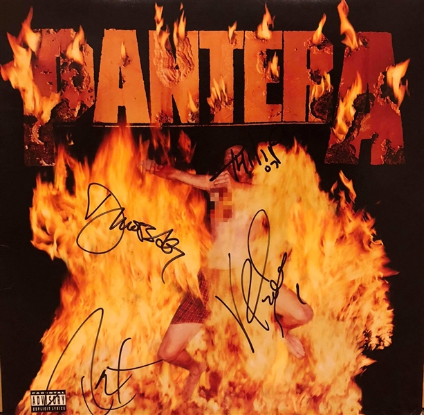 Pantera RARE Group Signed "Reinventing The Steel" Record Album Cover (Beckett/BAS Guaranteed)
