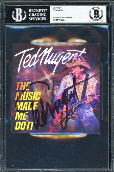 Ted Nugent Signed CD Booklet: "The Music Made Me Do It" (Beckett/BAS Encapsulated)