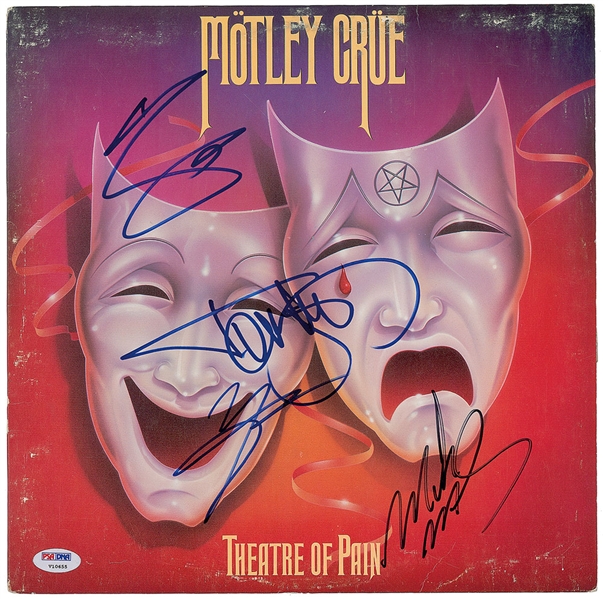 Motley Crue Group Signed "Theatre of Pain" Record Album (PSA/DNA)