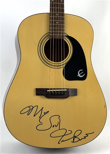 James Brown Signed Gibson Epiphone Acoustic Guitar with "My Soul" Inscription (Beckett/BAS Guaranteed)