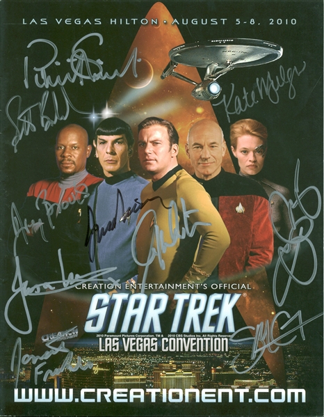 Star Trek Convention 2010 Multi-Signed 8.5" x 11" Program w/ Shatner, Nimoy & Others (JSA)