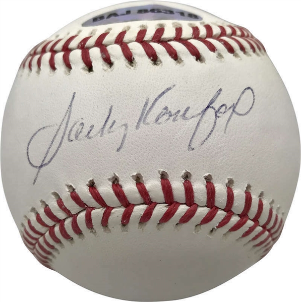 Sandy Koufax Signed OML Baseball (UDA, MLB & JSA)