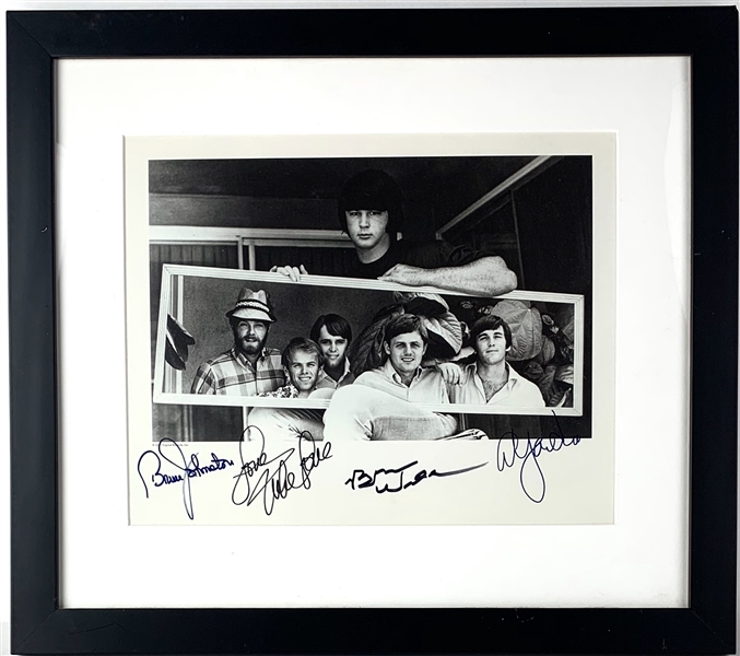 The Beach Boys Unique Signed 11" x 14" Photo in Custom Framed Display (Beckett/BAS Guaranteed)