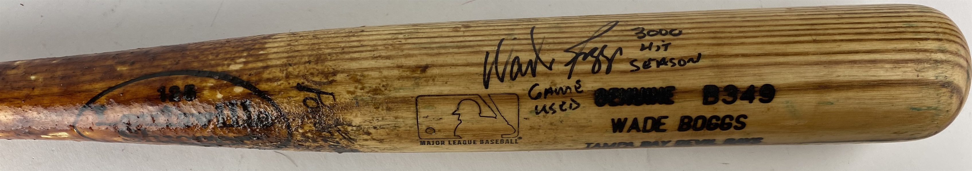 Wade Boggs Signed & Game Used 1999 B349 Baseball Bat During 3000 Hit Season! PSA/DNA GU 9!