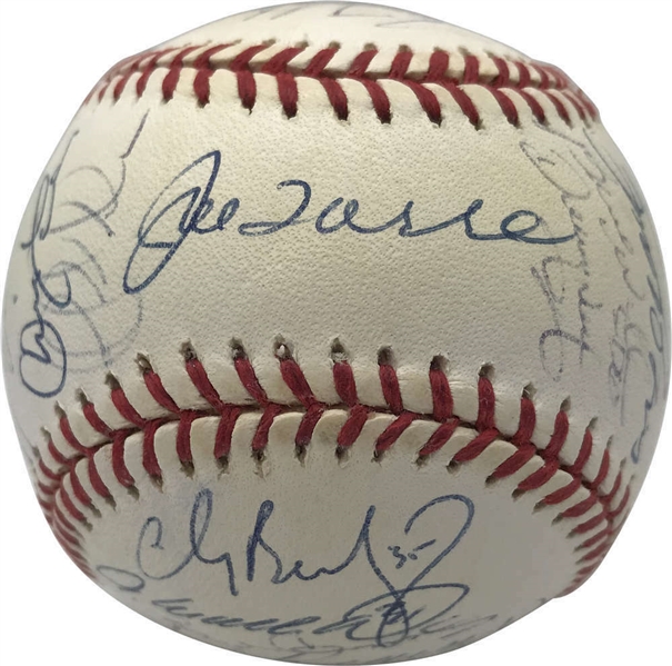 2000 New York Yankees (WS Champs) Team Signed OML Baseball w/ Jeter & Rivera (31 Sigs)! (BAS/Beckett)