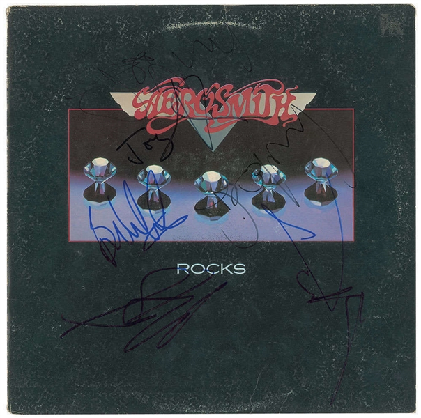 Aerosmith Rare Group Signed "Rocks" Album w/ All Five Members! (Beckett/BAS)