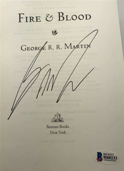 George R.R. Martin Signed "Fire & Blood" Hardcover Book (Beckett/BAS)