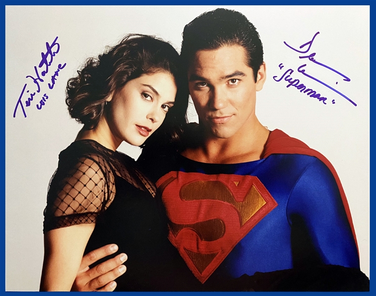 Lois & Clark: Teri Hatcher & Dean Cain Dual Signed 11" x 14" Color Photo (#1)(Beckett/BAS Guaranteed)