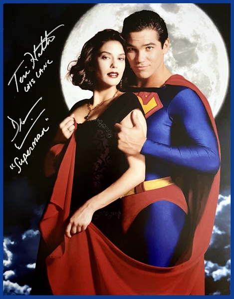 Lois & Clark: Teri Hatcher & Dean Cain Dual Signed 11" x 14" Color Photo (#2)(Beckett/BAS Guaranteed)