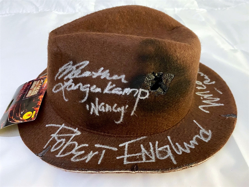 A Nightmare On Elm Street Cast Signed Freddy Krueger Hat with Englund, Langenkamp, etc. (ASI COA)(Beckett/BAS Guaranteed)
