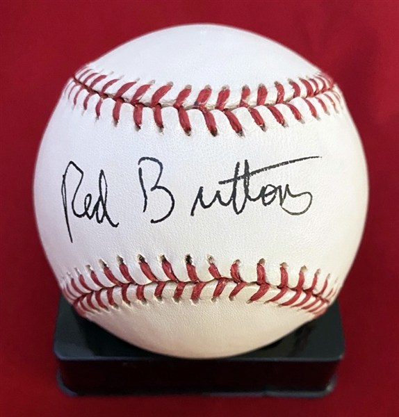 Red Buttons In-Person Signed OAL Baseball (Beckett/BAS Guaranteed)