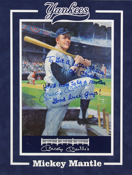 Mickey Mantle Signed Restaurant Menu with Humorous One-of-a-Kind Inscription (Beckett/BAS LOA)