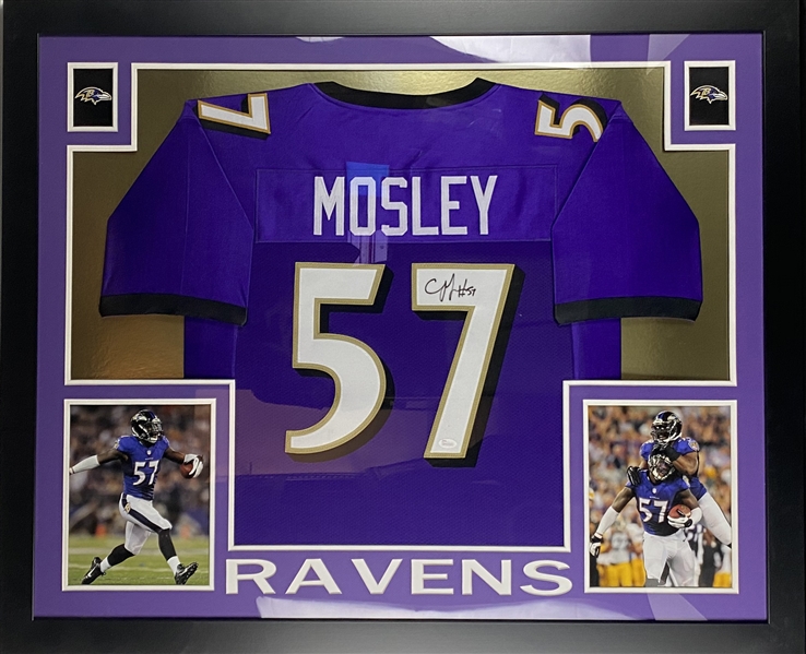CJ Mosley Signed Baltimore Ravens Jersey Framed 35.5" x 43.5" Display (JSA)
