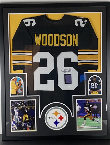 Rod Woodson Pittsburgh Steelers Signed Jersey Framed 35.5" x 43.5" Display (JSA)