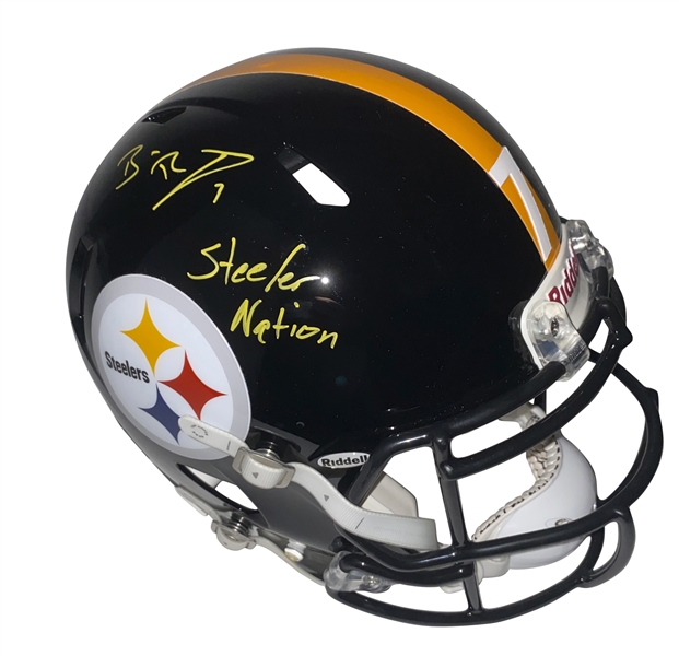 Ben Roethlisberger ULTRA-RARE Personal Model Game Ready Signed Steelers Revolution Helmet w/ "Steelers Nation" Inscription! (JSA)