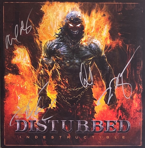 Disturbed Group Signed "Indestructible" Record Album (Beckett/BAS Guaranteed)