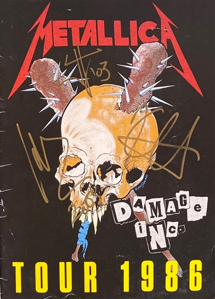Metallica Group Signed "Damage Inc Tour 1986" World Tour Program with Hetfield, Ulrich & Hammett (Beckett/BAS Guaranteed)