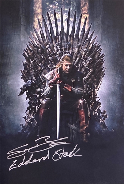 Game of Thrones: Sean Bean Signed 12" x 18" Color Photo with "Edward Stark" Inscription (Beckett/BAS Guaranteed)
