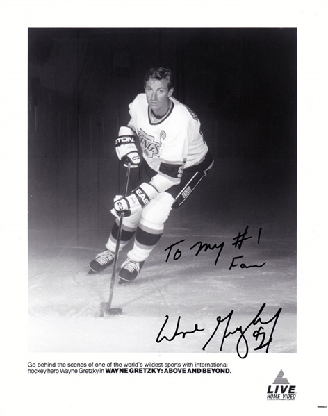 Wayne Gretzky In-Person Signed 8" x 10" Promotional Photo with "To My #1 Fan" Inscription (Beckett/BAS Guaranteed)