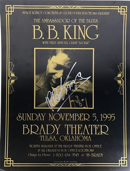 B.B. King Signed Original 17" x 22" 1995 Concert Poster (Beckett/BAS)