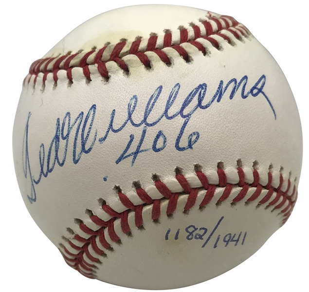 Ted Williams Signed Limited Edition .406 OAL Baseball (UDA)