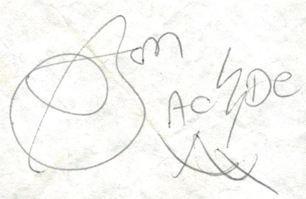 AC/DC: Bon Scott Vintage Signed 2.25" x 2.75" Album Page (Beckett/BAS)