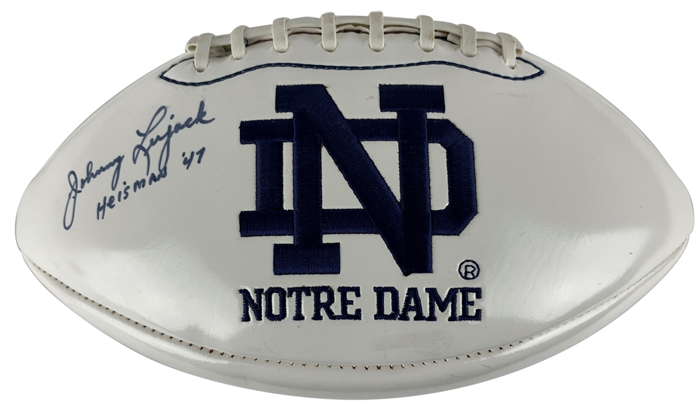 Johnny Lujack Signed Notre Dame Custom Football (JSA)