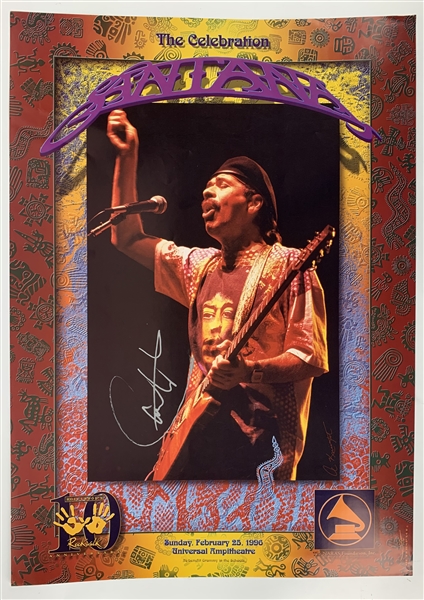 Carlos Santana Rare Signed 27" x 19" Original 1995 Concert Poster (Beckett/BAS Guaranteed)
