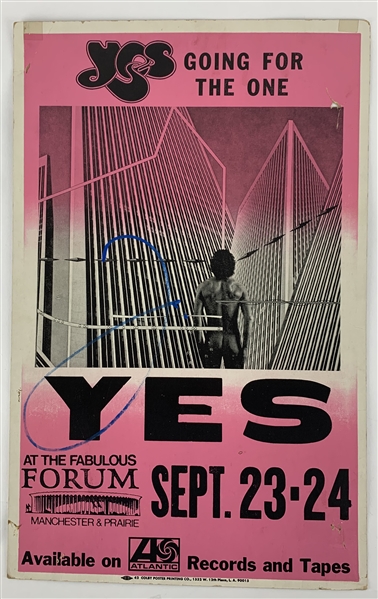 YES: Jon Anderson Signed Original 1977 Forum 14" x 22" First Printing Concert Poster (Beckett/BAS Guaranteed)