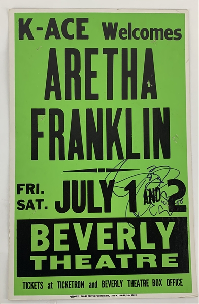 Aretha Franklin Signed 1983 Original 22" x 14" Beverly Theater Concert Poster (Beckett/BAS Guaranteed)