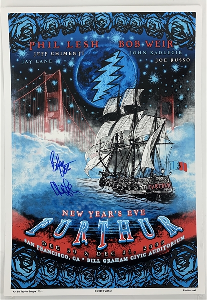 The Grateful Dead: Bob Wier & Phil Lesh Signed First Printing 16" x 23" NYE 2009 Concert Poster (Beckett/BAS Guaranteed)