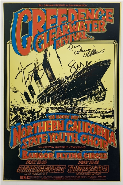 John Fogerty Signed original 1969 First Printing 21" x 14" Concert Poster (Beckett/BAS Guaranteed)