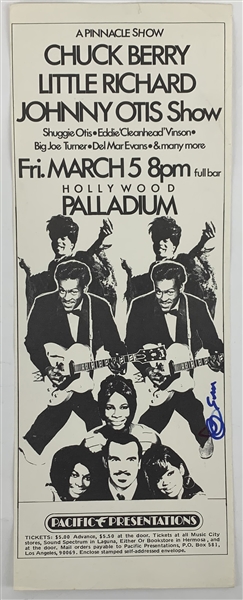 Chuck Berry Signed original Hollywood First Printing 9" x 23" Concert Poster (Beckett/BAS Guaranteed)