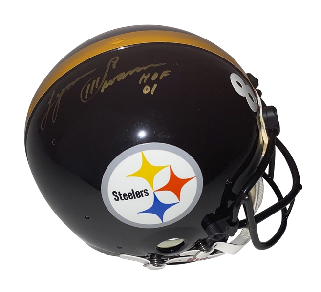 Lynn Swann ULTRA-RARE Signed Pittsburgh Steelers Vintage Playing Era HA-9 Helmet w/ HOF Inscription! (JSA)