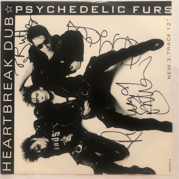 The Psychedelic Furs In-Person Signed 1986 "Heartbreak Dub" 12-Inch Single Album (John Brennan Collection)(Beckett/BAS Guaranteed)