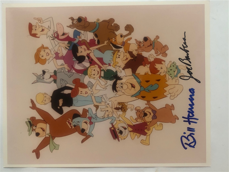 Hanna-Barbera: Bill Hanna & Joe Barbera In-Person Signed 8" x 10" Color Photo (John Brennan Collection)(Beckett/BAS Guaranteed)