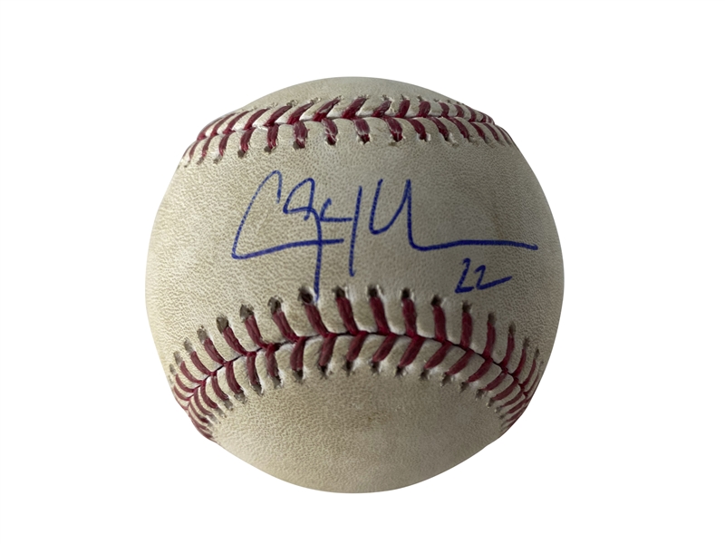 Clayton Kershaw Signed & Game Used 2019 OML Baseball For Curveball Vs. Anthony Rizzo! (MLB & PSA/DNA)