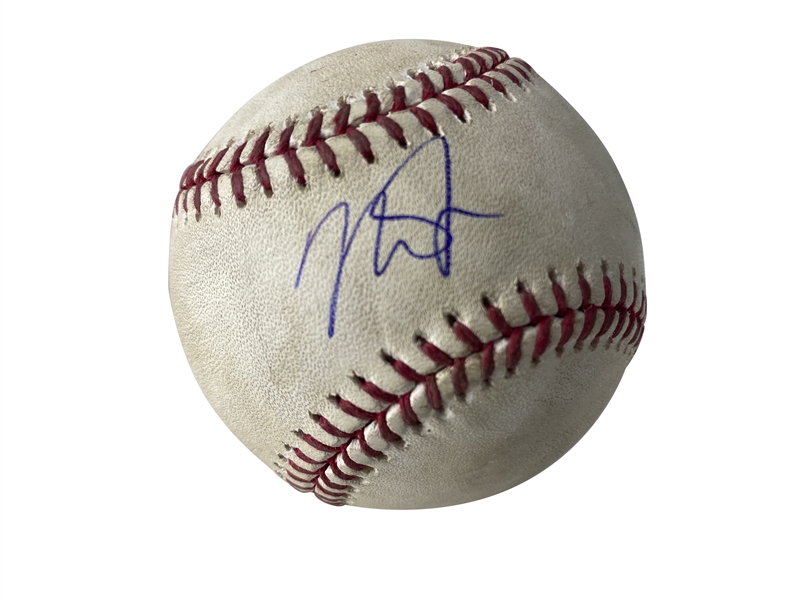 Mike Trout Signed & Game Used May 17th, 2019 Baseball Pitched to Trout! (PSA/DNA & MLB)