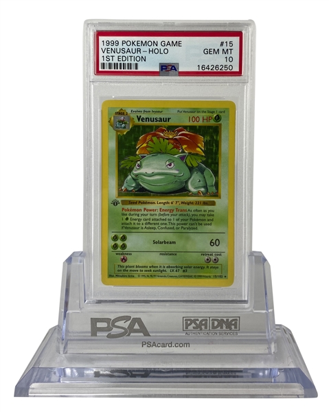 Venusaur 1999 Pokemon Game Holographic 1st Edition Base Set Trading Card - PSA GEM MINT 10!