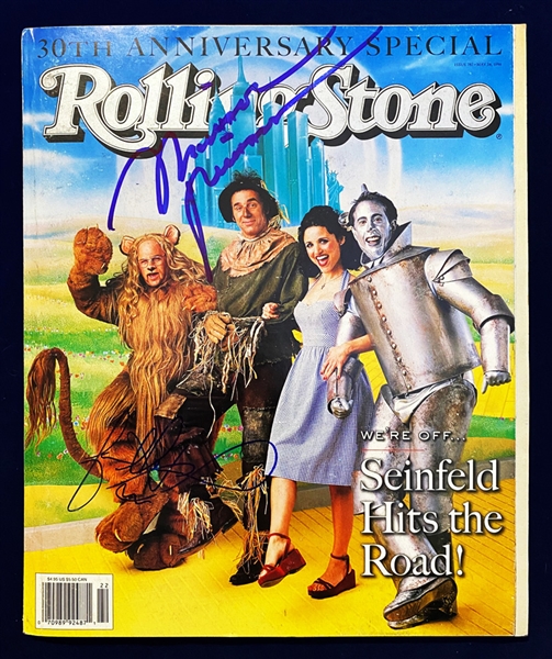 Seinfeld: Jason Alexander & Michael Richards In-Person Signed Rolling Stone Magazine (Beckett/BAS Guaranteed)