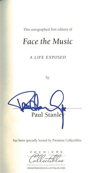 KISS: Paul Stanley Signed "Face The Music" Hardcover Book (Beckett/BAS Guaranteed)