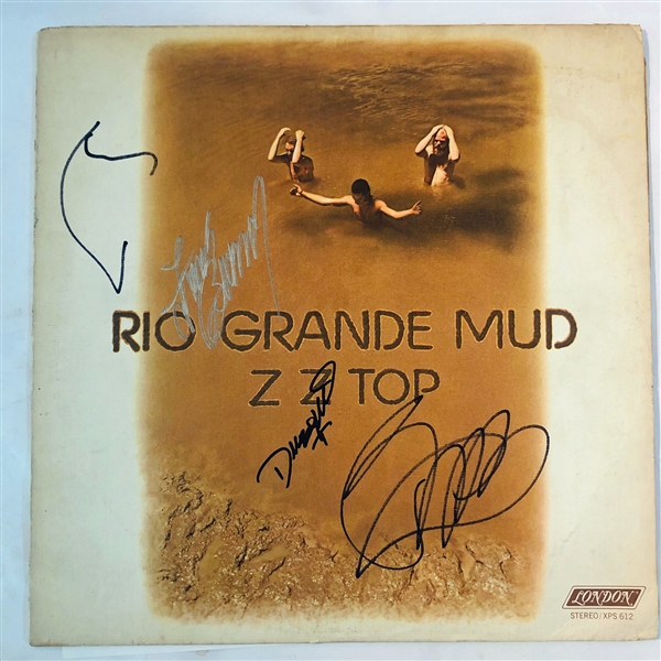 ZZ Top Group Signed "Rio Grande Mud" Record Album (3 Sigs)(John Brennan Collection)(Beckett/BAS Guaranteed)