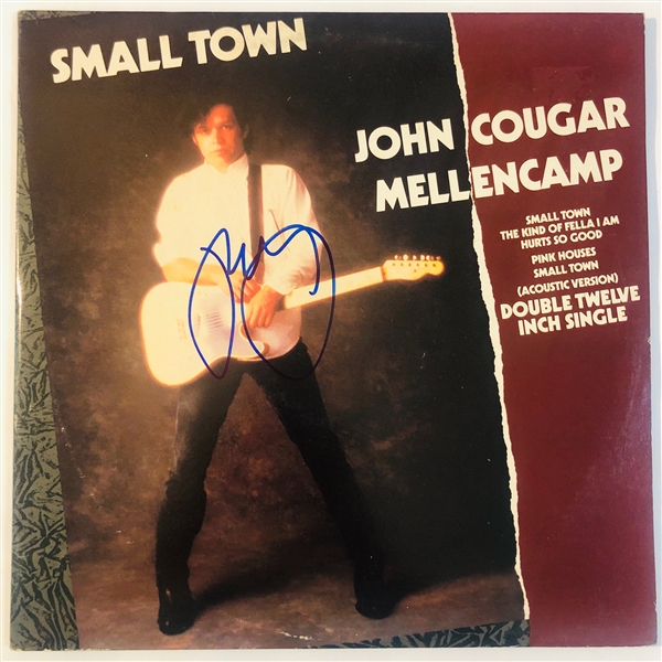 John Cougar Mellencamp Signed "Small Town" 12-Inch Album Single (John Brennan Collection)(Beckett/BAS Guaranteed)
