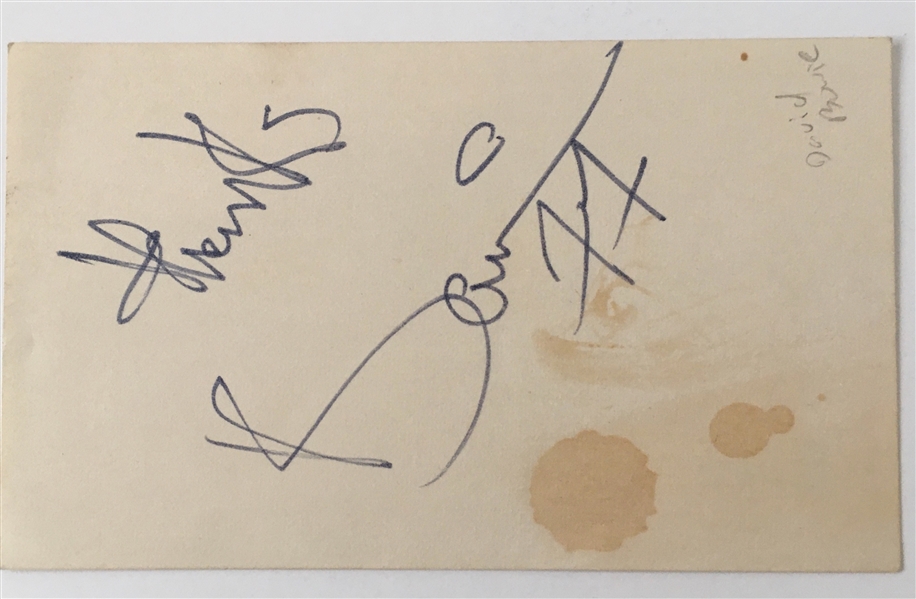David Bowie Rare Vintage Signed 3" x 5" Index Card c. 1977 (Beckett/BAS LOA)