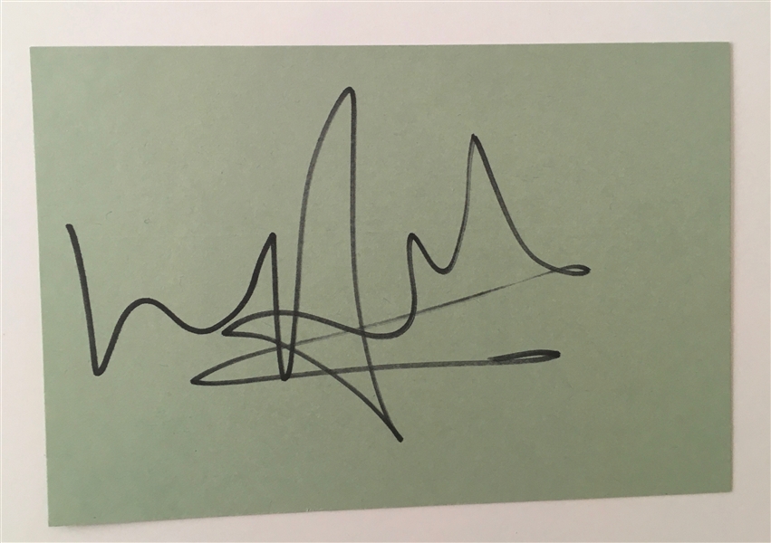 INXS: Michel Hutchece Rare Signed 4" x 6" Index Card (Beckett/BAS LOA)