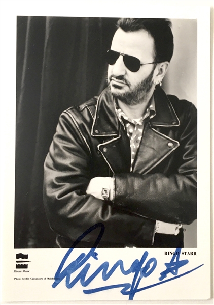The Beatles: Ringo Starr Signed 4" x 6" Black & White Promotional Photograph (Beckett/BAS LOA)