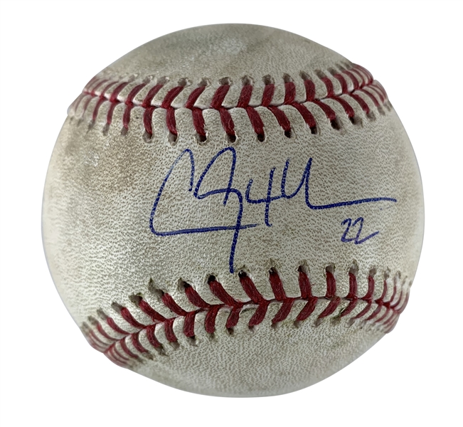 Clayton Kershaw Signed & Game Used 2019 OML Baseball For Swinging Strike Vs. Kyle Schwarber! (MLB & PSA/DNA)