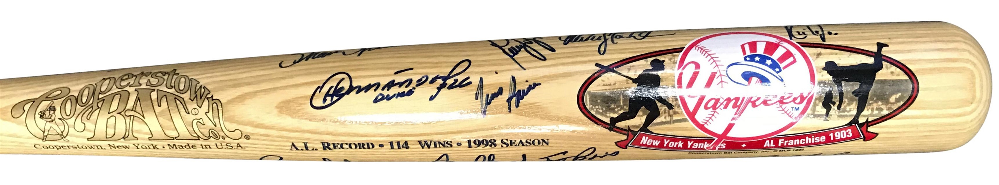 1998 New York Yankees Team Signed Baseball Bat w/ Jeter, Rivera & Others! (Beckett/BAS)