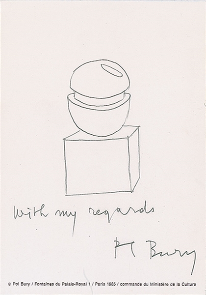 Pol Bury ULTRA-RARE 4" x 6" Signed & Hand Sketched Sculpture (Beckett/BAS)